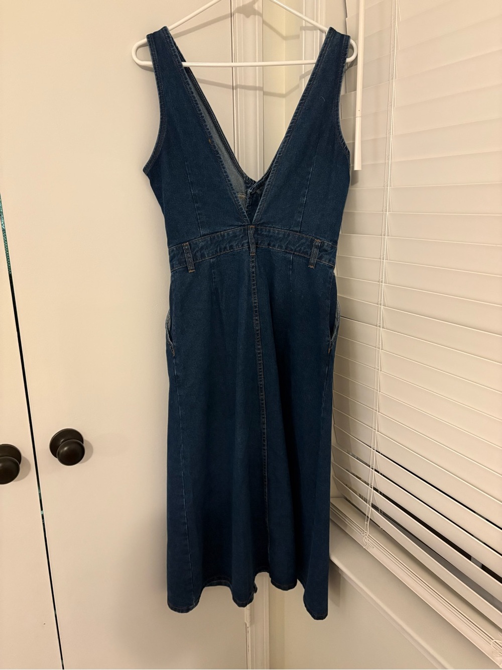 Cider Dark Blue Denim Button-Front Midi Dress NWT - Picture 2 of 5